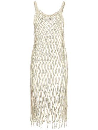 Maison Margiela Abito midi traforato - Toni neutri