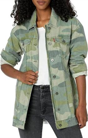 Levi's Camo Print Oversized Trucker Jacket In Green