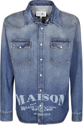 Maison Margiela Camicia Denim - Heren - Spijkeroverhemden - Blauw - S - Denim - Overhemden