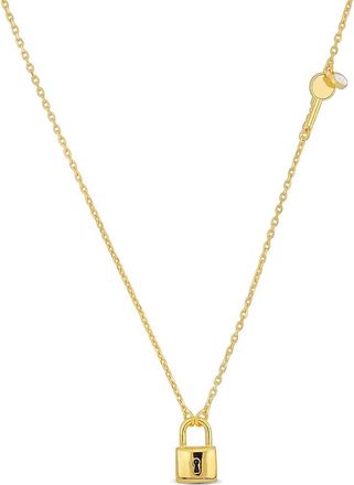 Delmar Lock Pendant Key Station Necklace in Yellow at Nordstrom Rack