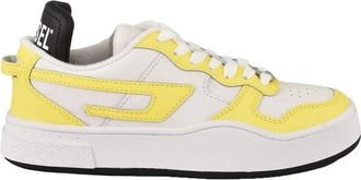 Diesel White/Yellow Polyurethane Sneakers