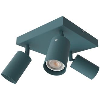 Lumicom Form q Plafoniera, 3X GU10, max 33W, metallo, blu mediterraneo, 30x30cm - Lumicom