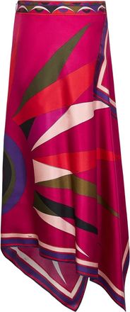 Pucci Gonna midi con stampa Hawaii - Rosa