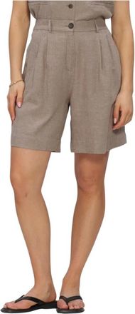 Moss Copenhagen Dames, Korte broeken, Beige, Maat: XS Linnen