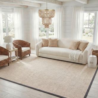 Safavieh Alfombra fibra natural de sisal blanco/gris, 244 x 305 cm