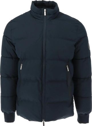 Gaud&igrave; Blauwe Rits Pufferjas met Meerdere Zakken - Heren - Winterjassen - Blauw - XS - Polyester - Jassen