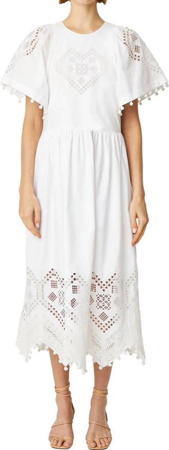 Claude Maxi Dress In Eyelet White