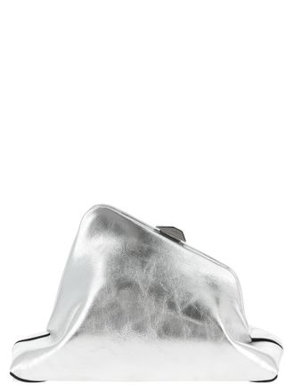 The Attico Silver Calfskin Clutch Womens Bag