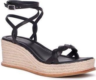 Paige Joanna Ankle Strap Platform Wedge Sandal in Black at Nordstrom, Size 10.5