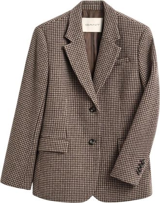 GANT Reg Houndstooth Blazer - Jackets - Mujer - Marr&oacute;n - XL