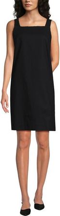 Lands End Linen Shift Above the Knee Dress in Black at Nordstrom, Size X-Large