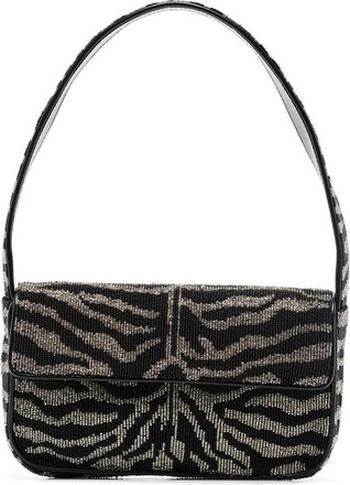 Staud Tommy Beaded-zebra Pattern Shoulder Bag