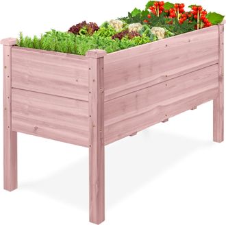 Best Choice Products 48 x 24 x 30 Raised Garden Bed, Extra Deep 16 Depth, Elevated Wood Planter Stand