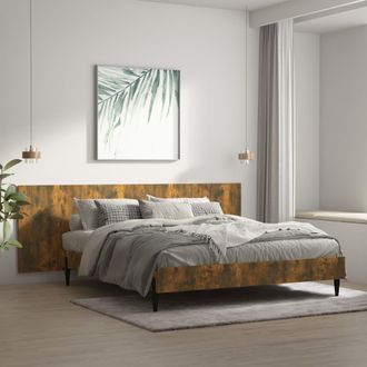 vidaXL Cabecero Pared Madera Contrachapada Roble Ahumado 240x1,5x80 Cm Vidaxl
