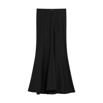 Balenciaga Midi Skirts, female, Black, Size: 2XS Black Flared Skirt