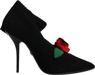 Dolce & Gabbana Zwarte Stilettohak Mid Calf Laarzen - Dames - Pumps - Zwart - 39 EU - Schoenen