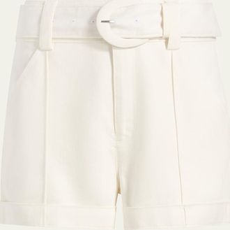 Cinq &agrave; Sept Aldi Belted Wide-Leg Linen Shorts