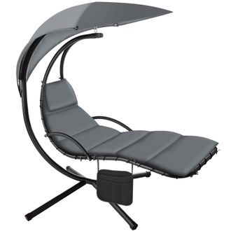 TecTake Hanging Chair Elaria - large sun canopy with UV-protection, sturdy in Grey | Size: 1 Seater