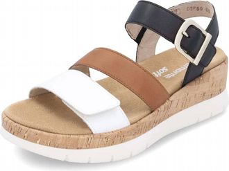 Remonte Womens Wedge Sandal In Weiss/noccia/schwarz