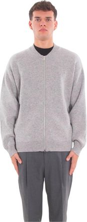 Daniele Fiesoli Merino Cashmere Bomberjack met Rits - Heren - Vesten - Grijs - M - Wol - Truien & Vesten
