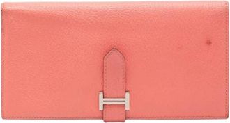 Herm&egrave;s Pre-owned Wallets, female, Pink, Size: ONE SIZE Pre-owned Bearn Wallet