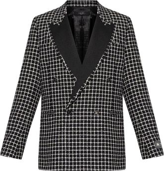 Amiri bouclé double-breasted blazer - men - Polyamide/Cotton - 50 - Black