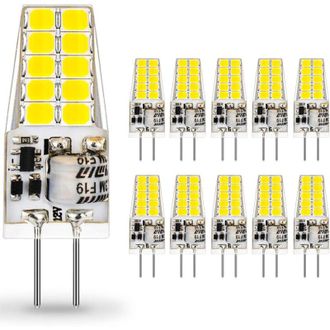 OEM Lampada Led G4 12 V Ac/dc, Luce Bianca Fredda 6000 K, 2 W, 220 Lm, Equivalente A Una Lampada Alogena Da 20 W, Non Dimmerabile, Confezione Da 10 [class