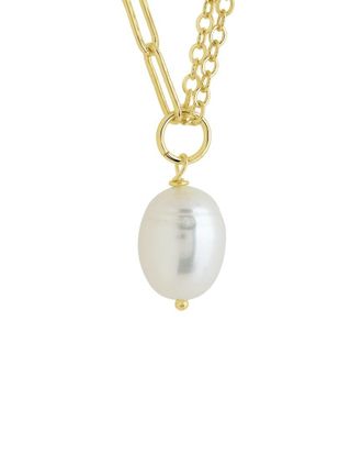 Sterling Forever 14K Gold 12.5Mm Pearl River Drop Chain Necklace