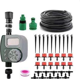 OEM Sistema De Riego Para Jard&iacute;n De 10 M - Kit De Riego Por Goteo Con Temporizador De Agua Digital - Kit De Riego Autom&aacute;tico Para Parterres, Patios, Inver