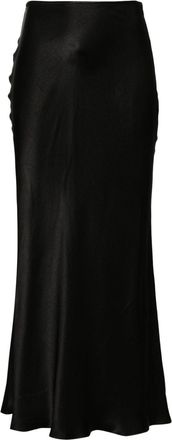 Manurí Sunny satin midi skirt - women - Viscose - L - Black