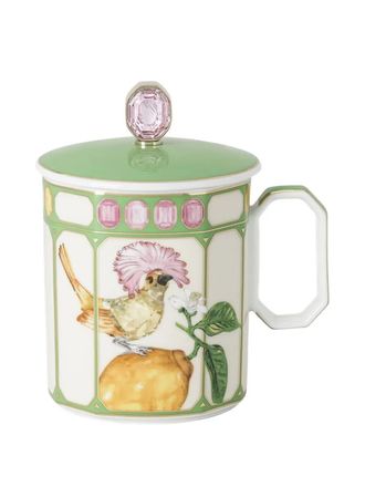 Swarovski bird-lemon mug - Green
