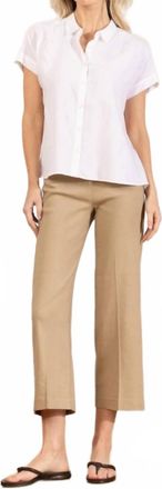 Avenue Montaigne Alex Linen Pants In Khaki