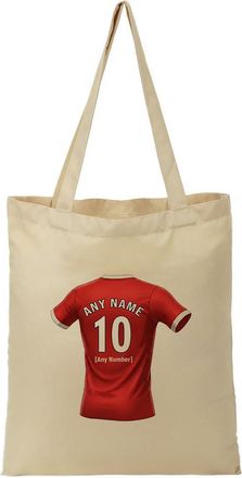Unigift Personalised Gift - Greenwich Fan Tote Shopping Bag (Red Football Jersey Design) Custom Name - South East London SE7 Club