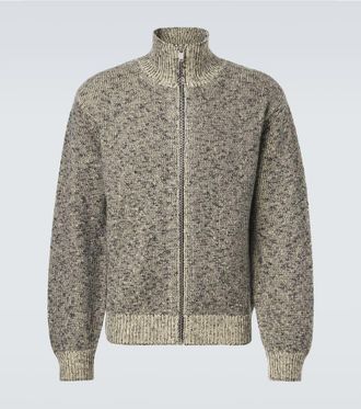 Jil Sander Giacca in maglia di lana e cotone a coste