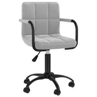 vidaXL Vidaxl - Silla De Comedor Giratoria De Terciopelo Gris Claro