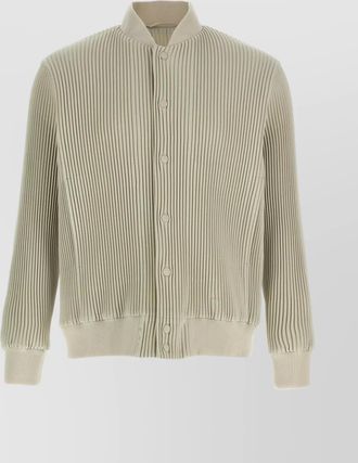 Homme Plissé Issey Miyake ribbed stand collar jacket