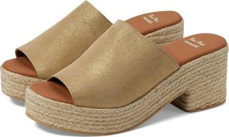 Toni Pons Andrea Sandal Platinum Leather Slip On Block Heel HAWK554