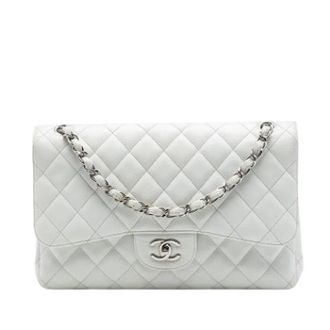 Chanel Pre-owned Vintage Double Flap Shoulder Bag - Dames - Pre-owned - Wit - Maat: ONE Size Leer