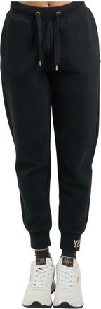 Yes-Zee YES Zee, Broeken, Dames, Zwart, 2Xl, Zwarte Fleece Sportbroek met Trekkoord