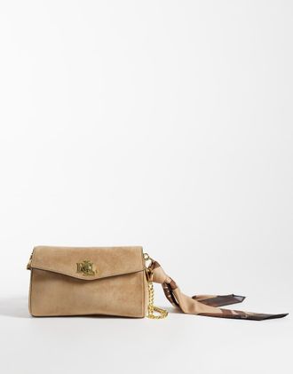 Ralph Lauren borsa a spalla grande con patta ripiegabile beige-Neutro