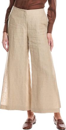 Lafayette 148 New York Franklin Wide Leg Linen Ankle Pant
