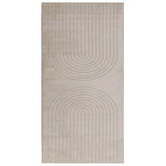 vidaXL Alfombra Interior Galati Beige 80 X 150 Cm Poli&eacute;ster Vidaxl