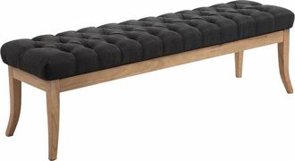 Clp Panca design ramses in legno chiaro antico tessuto grigio scuro 150 cm