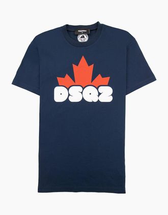 Dsquared2 Mens Dsquared2 Dsq2 Logo Print Cool T Shirt Navy 478 - Size: 36