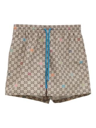 Gucci GG Supreme-print swim shorts - men - Polyester/Polyester/Elastane - 54 - 2270 - BEIGEEBONYMC
