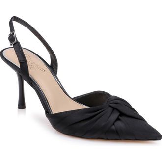 Badgley Mischka Zariel Slingback Pump in Black Satin at Nordstrom, Size 7.5