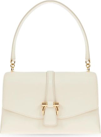 Ferragamo Leather Shoulder Bag - Heren - Schoudertassen - Beige - ONE Size - Leer - Tassen