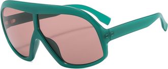 Generic Large Frame Driving Men Sunglasses Vacation Outdoor Women Sports Sun Glasses(Green)