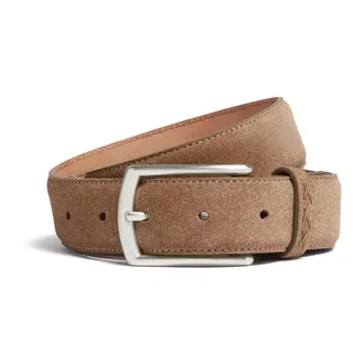 Ermenegildo Zegna Belts, male, Beige, Size: 110 CM Cintura in camoscio supersoft