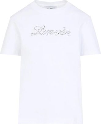 Lanvin Wit T-shirt voor vrouwen - Dames - T-shirts - Wit - XS - Katoen - Tops